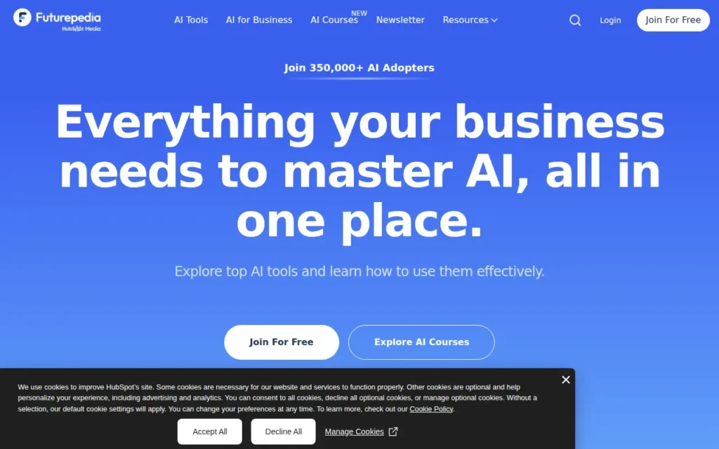 Startseite von Futurepedia