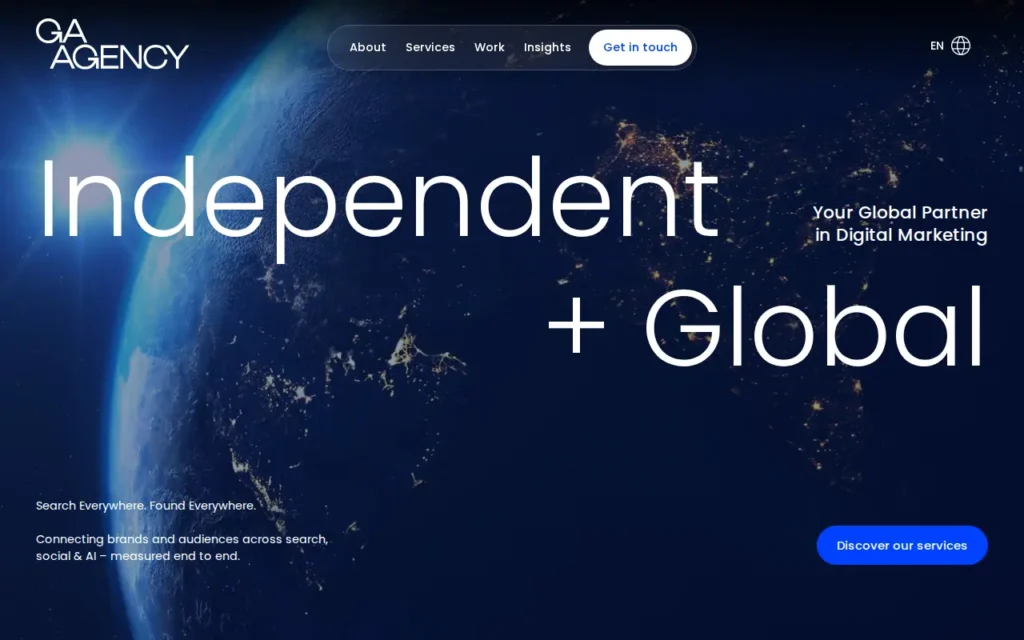 Startseite von GA Agency