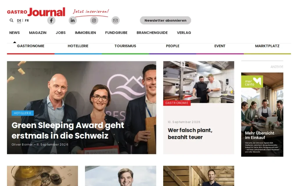 Startseite von GastroJournal