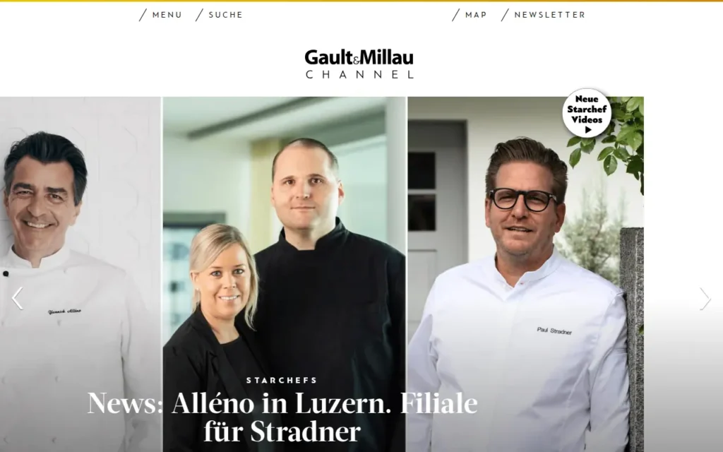 Startseite von GaultMillau Channel (Schweiz)