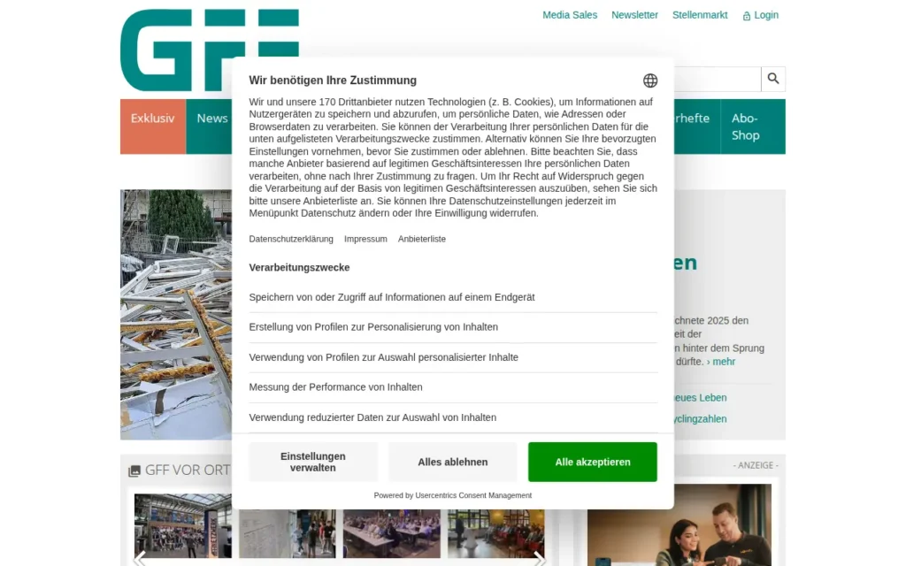 Startseite von GFF