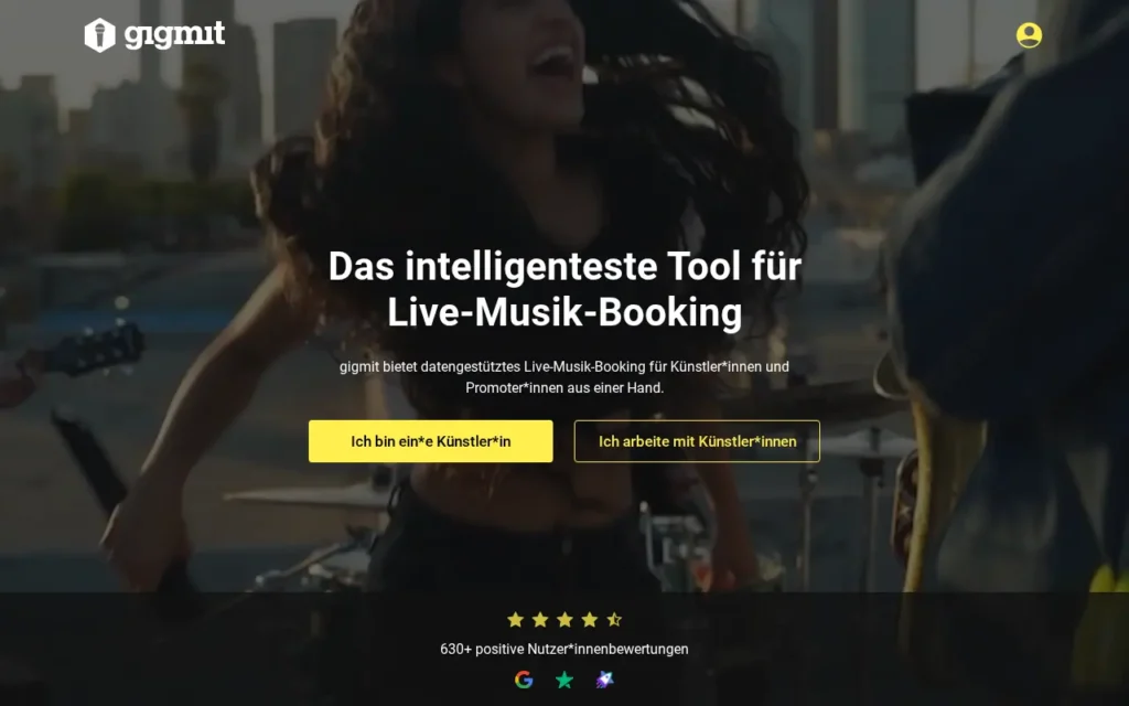 Startseite von gigmit