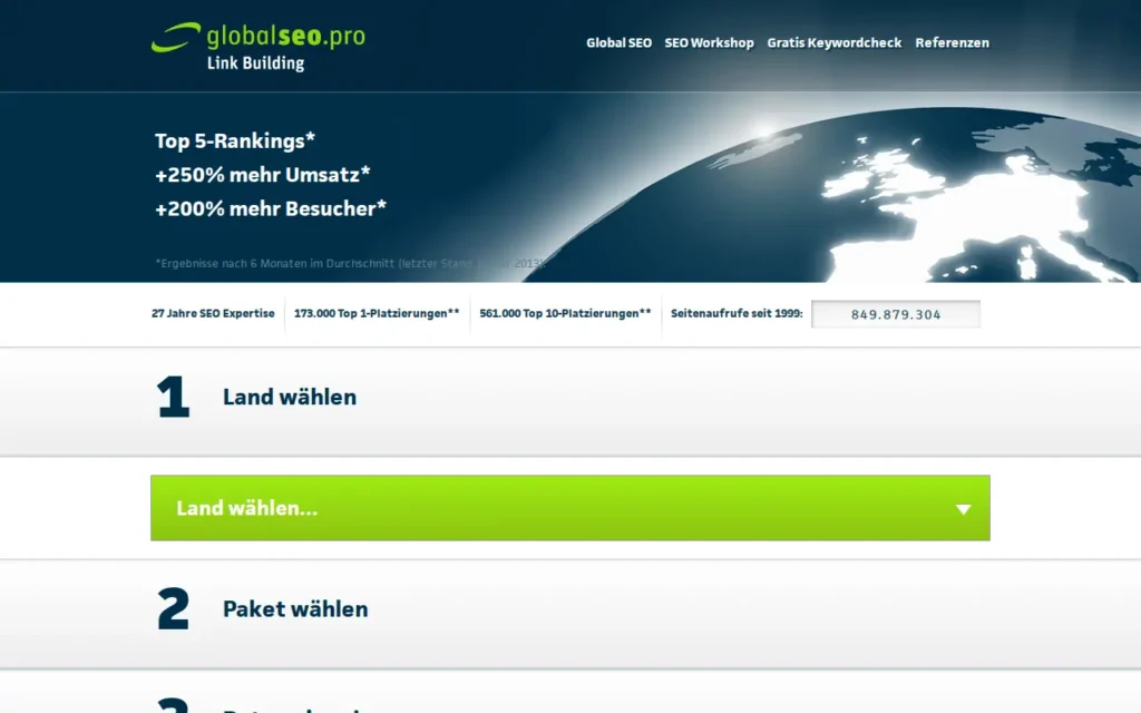 Startseite von globalSEO.pro