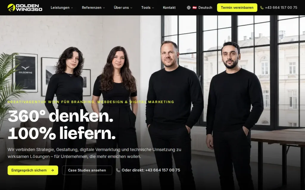 Startseite von GoldenWing Creative Studios e.U.