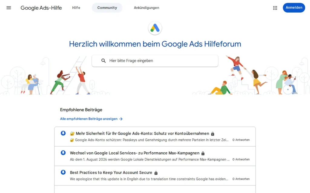 Startseite von Google Ads-Community (Deutsch)