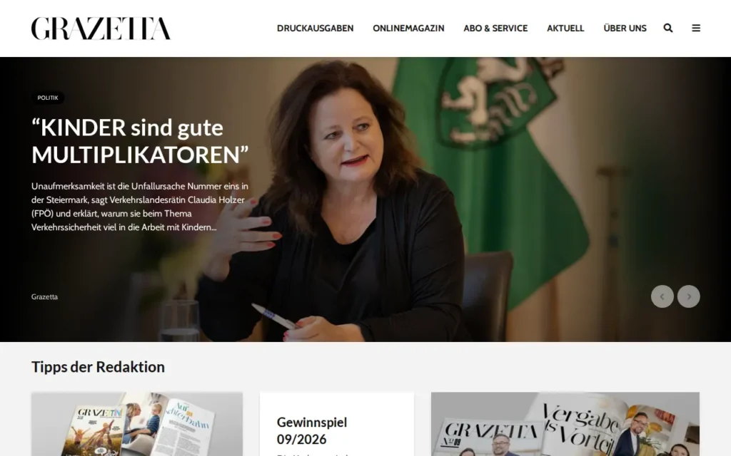 Startseite von GRAZETTA