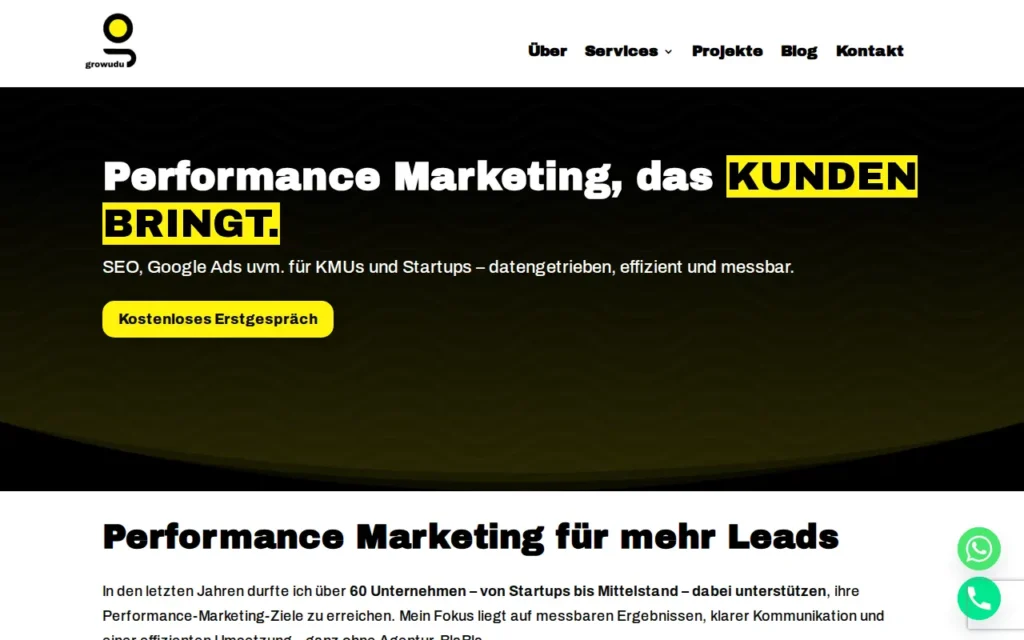 Startseite von Growudu