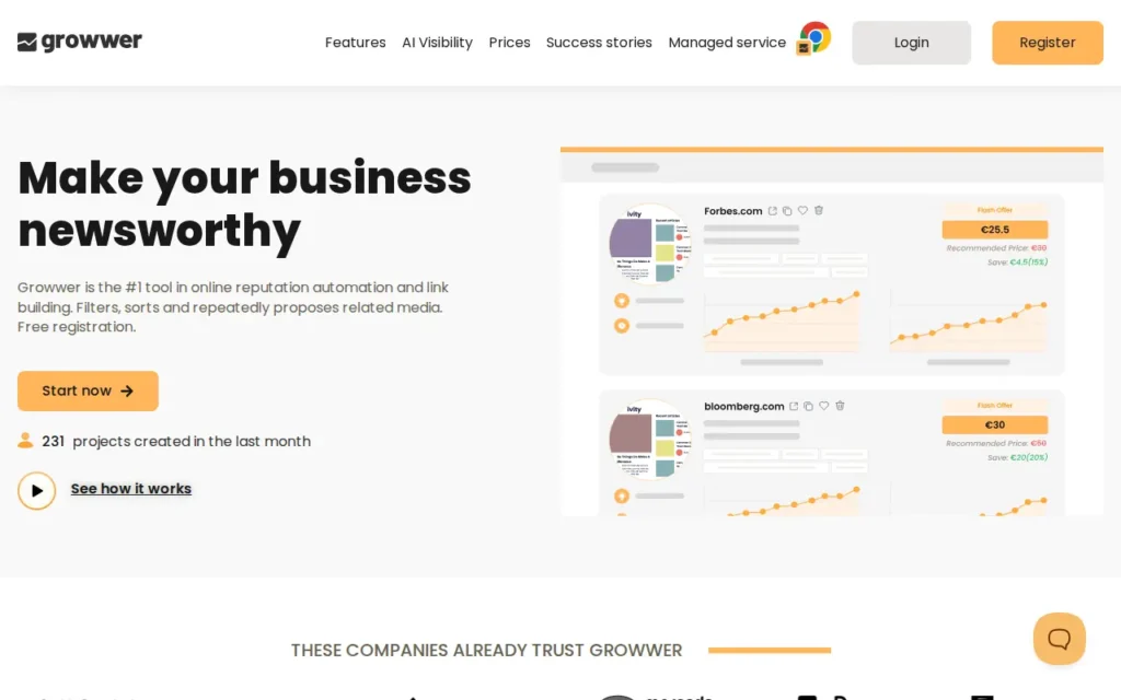 Startseite von Growwer