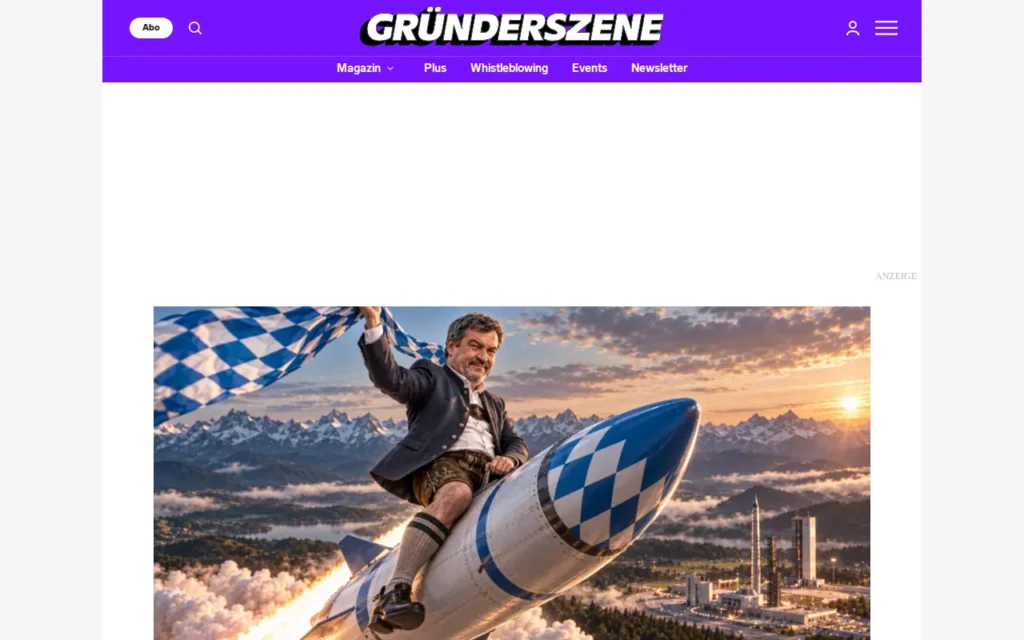 Startseite von Gründerszene