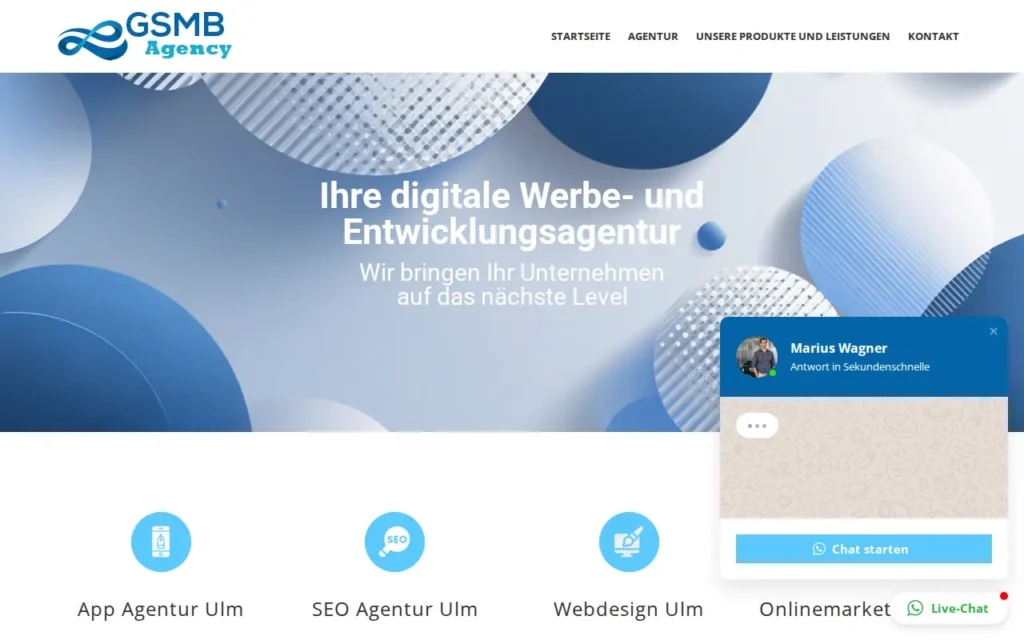 Startseite von GSMB Agency GmbH