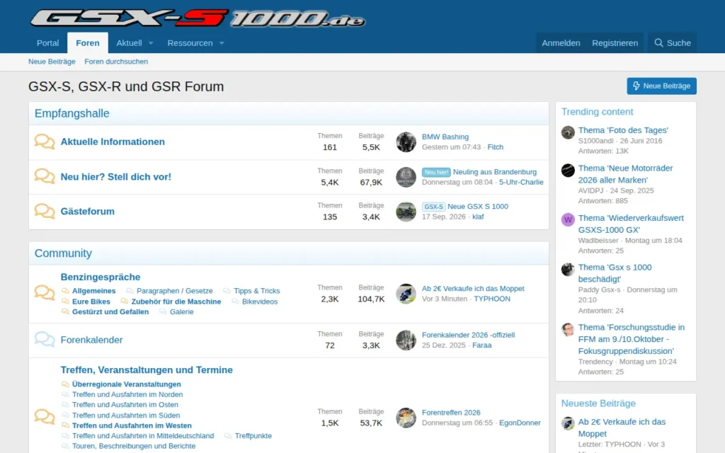 Startseite von GSX-S, GSX-R und GSR Forum