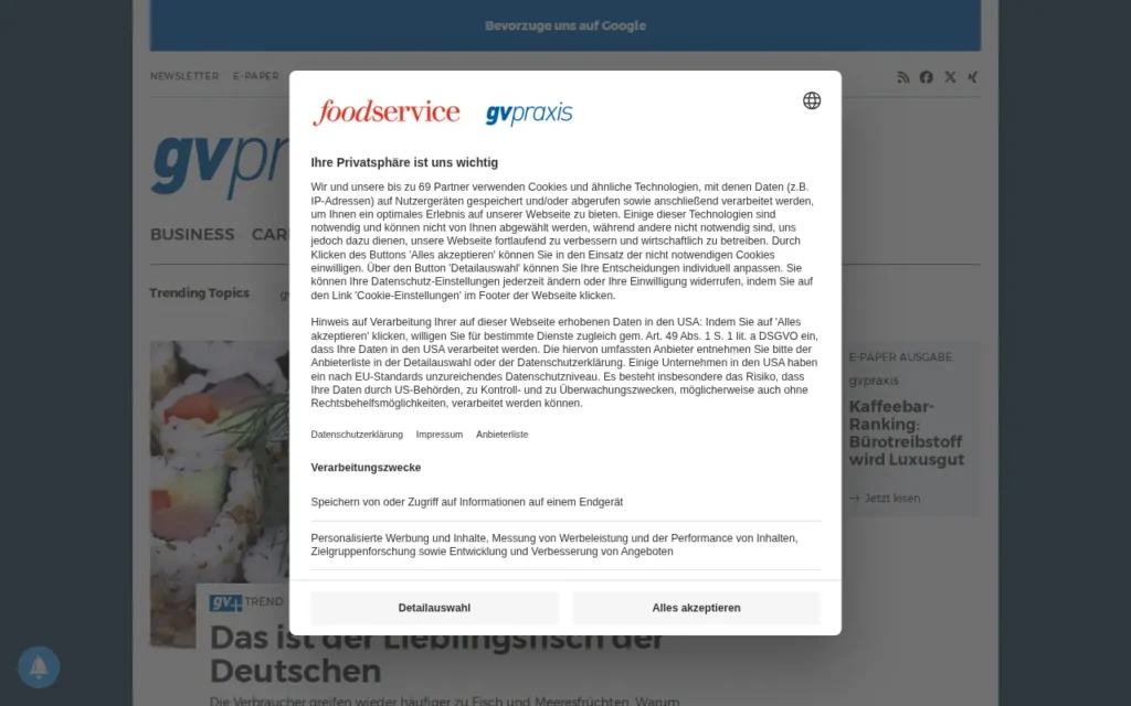 Startseite von gvpraxis