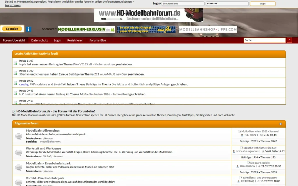 Startseite von H0-Modellbahnforum.de