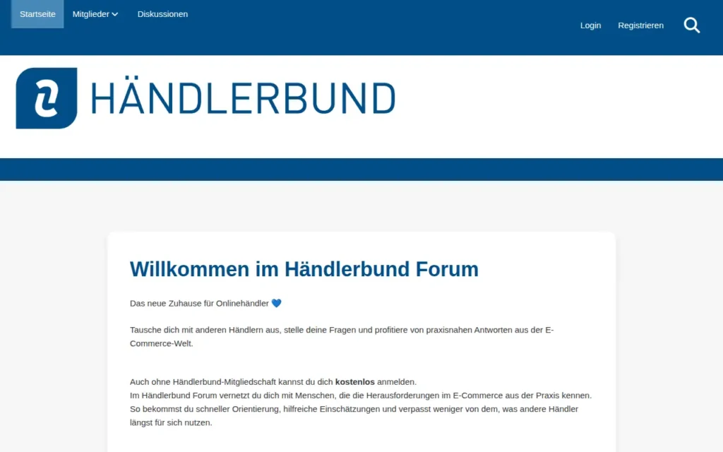 Startseite von Händlerbund Forum
