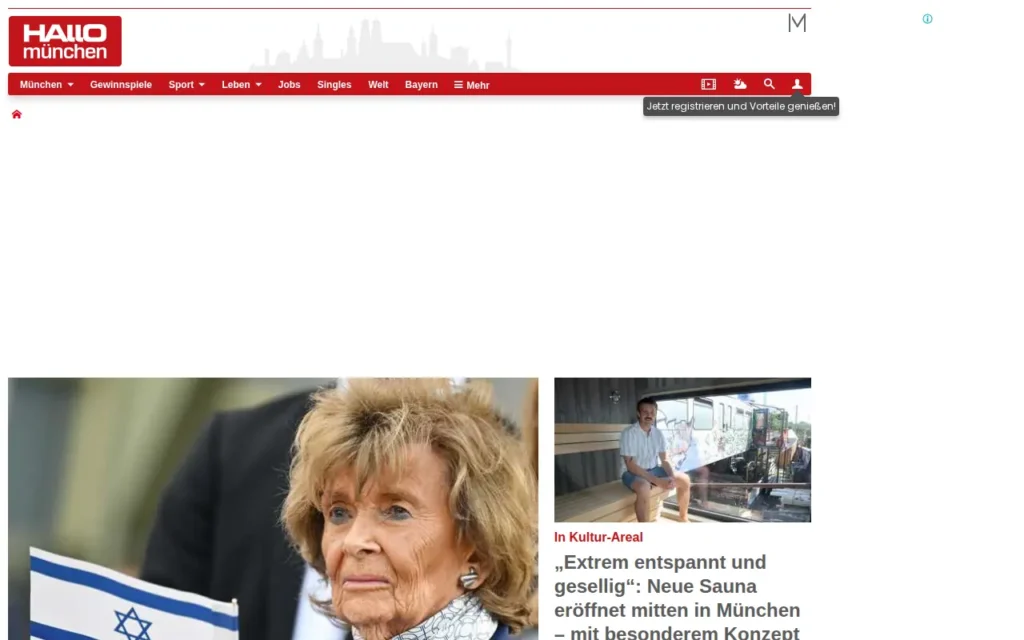 Startseite von Hallo München