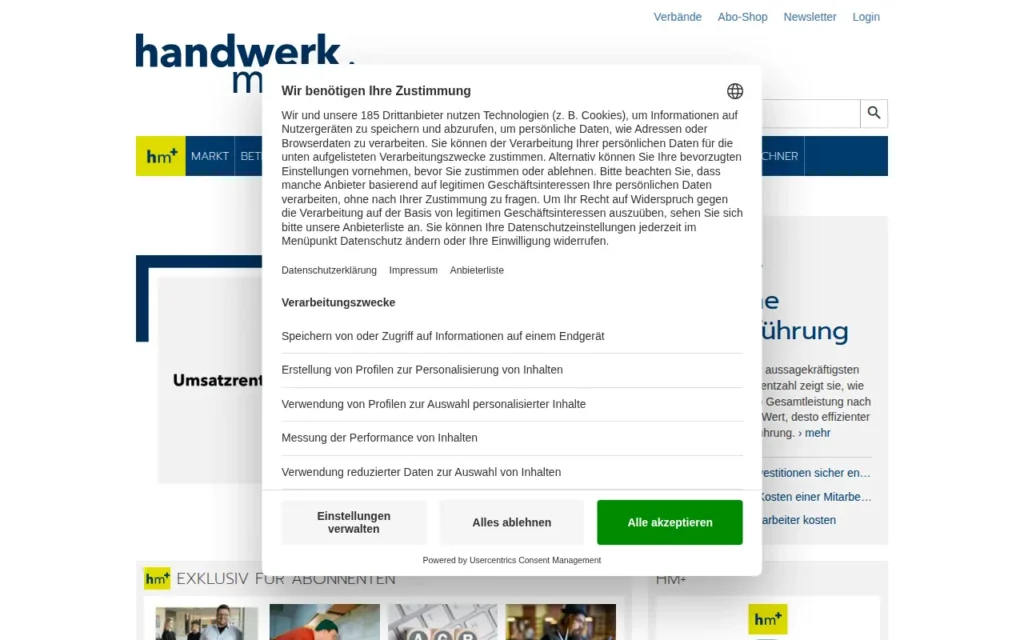 Startseite von handwerk magazin