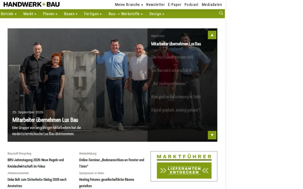 Startseite von Handwerk+Bau