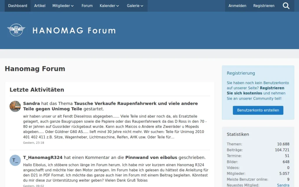 Startseite von Hanomag Forum