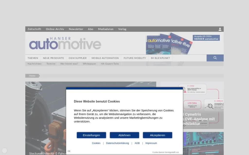 Startseite von HANSER automotive