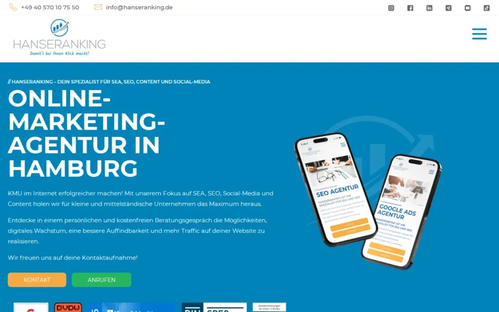 Startseite von Hanseranking GmbH