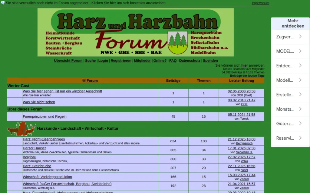 Startseite von Harzbahn Forum