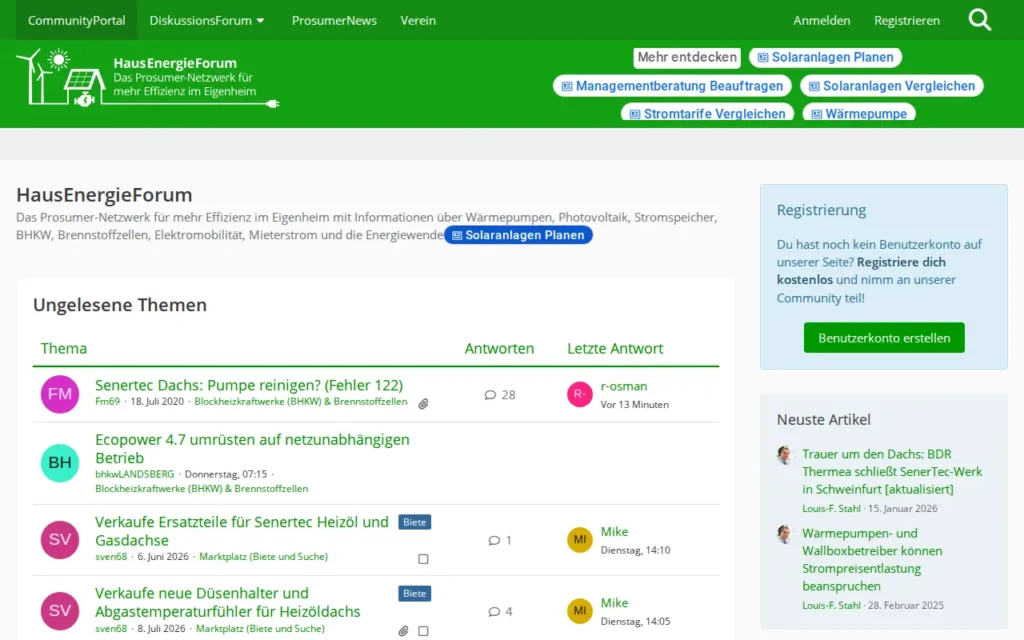 Startseite von HausEnergieForum