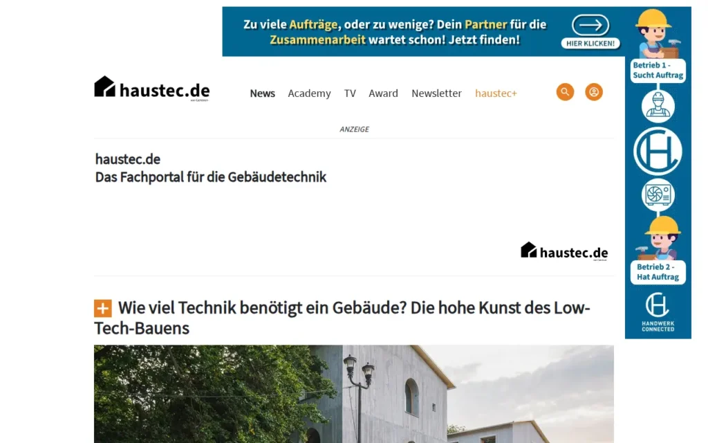 Startseite von haustec.de