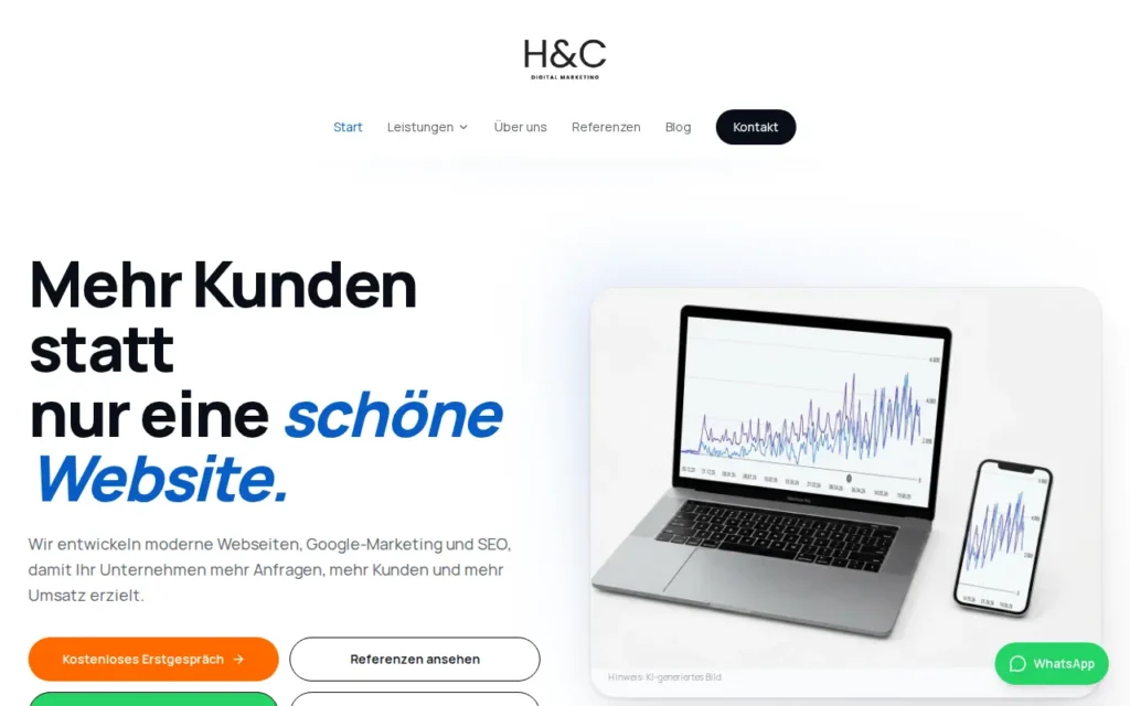 Startseite von H&C Digital