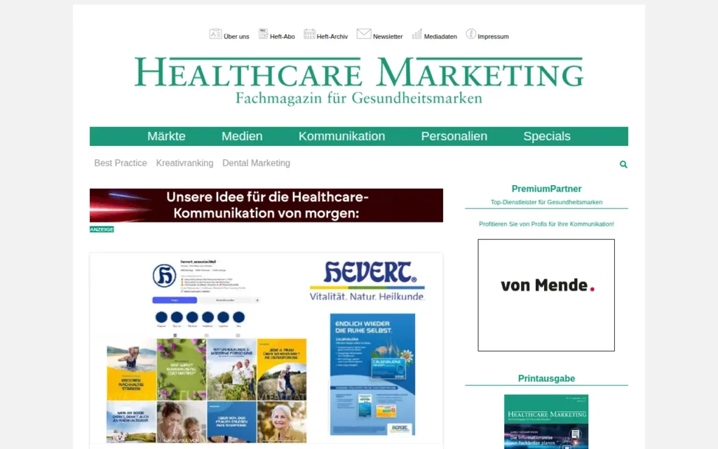 Startseite von HEALTHCARE MARKETING
