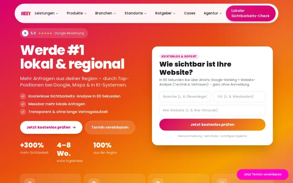 Startseite von HEEY
