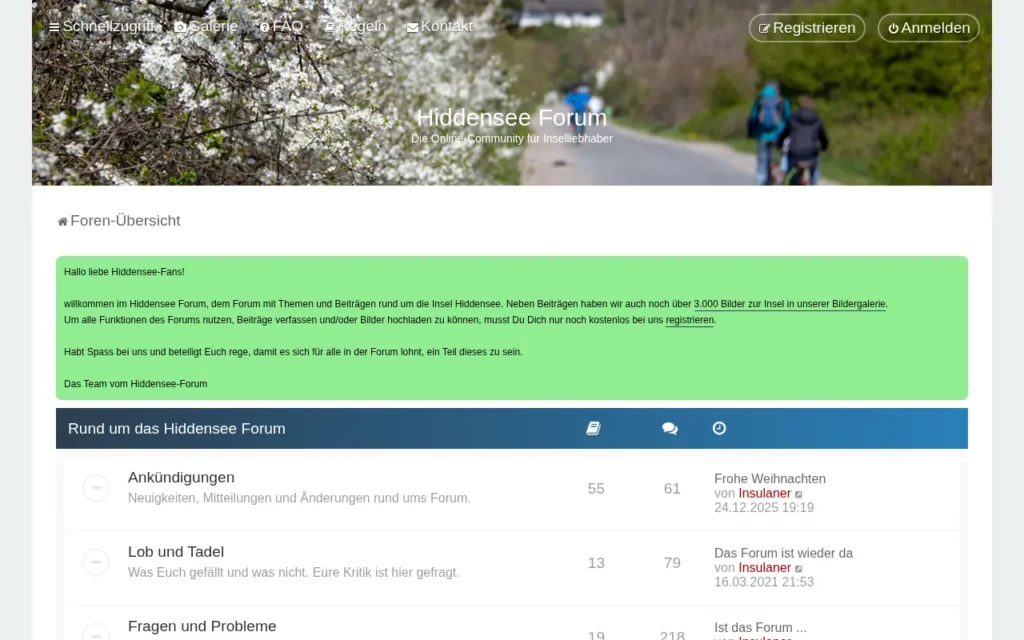 Startseite von Hiddensee Forum