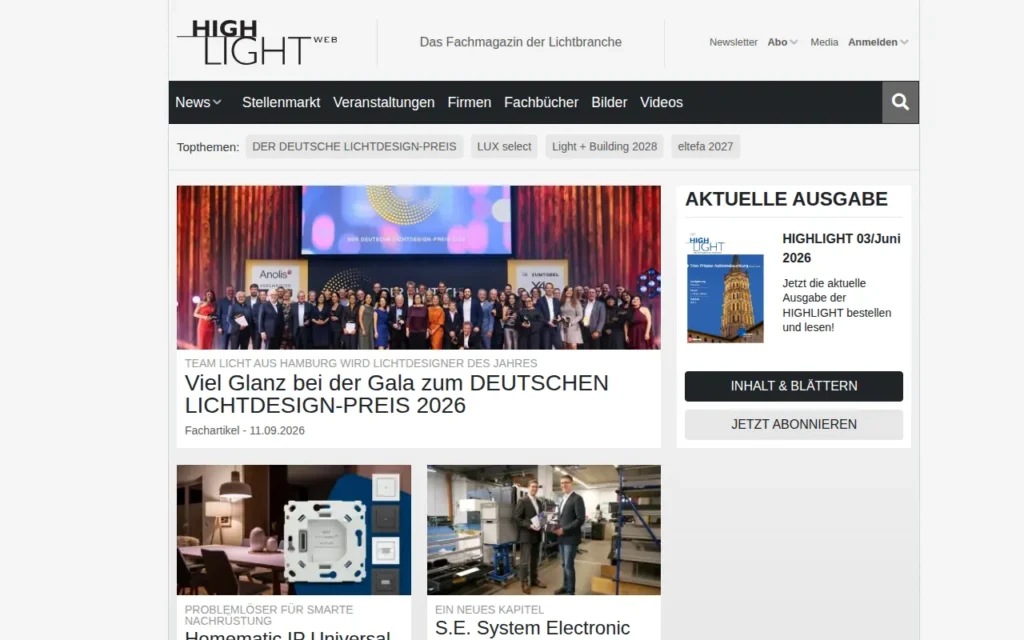 Startseite von HIGHLIGHT