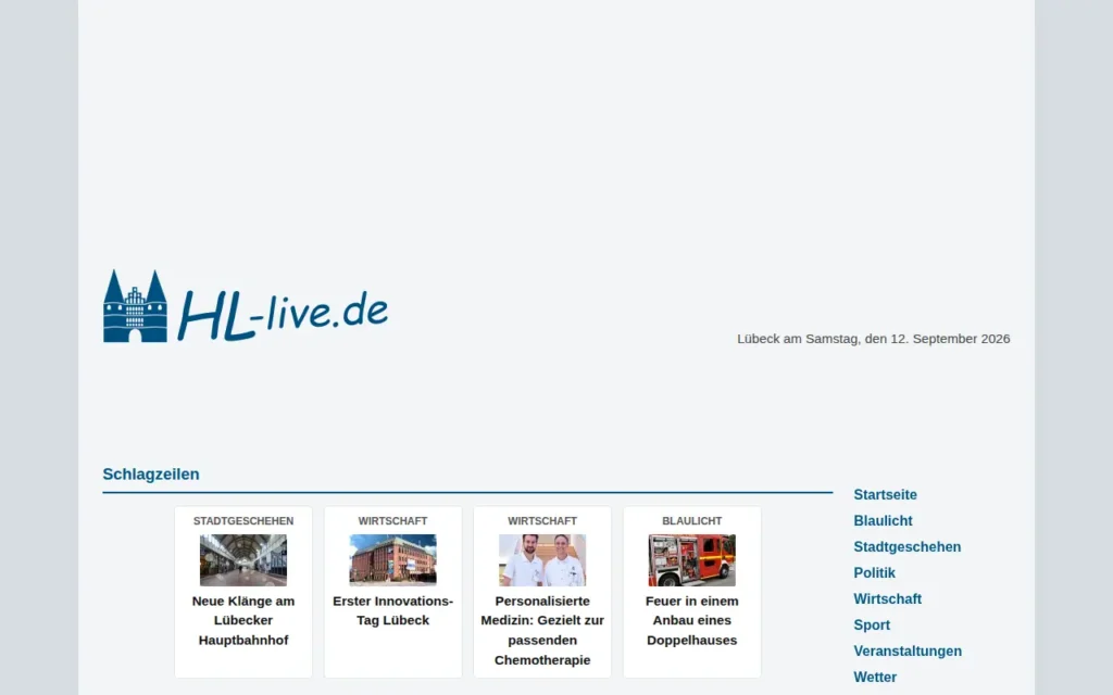 Startseite von HL-live.de