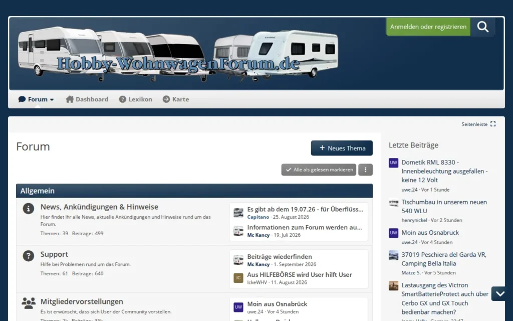 Startseite von Hobby Wohnwagenforum