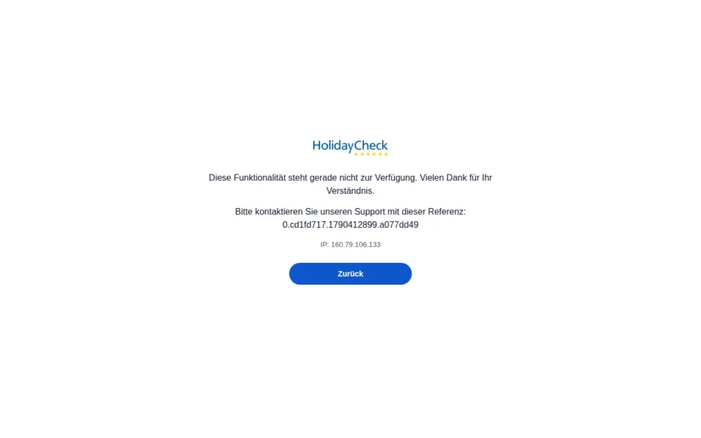 Startseite von HolidayCheck