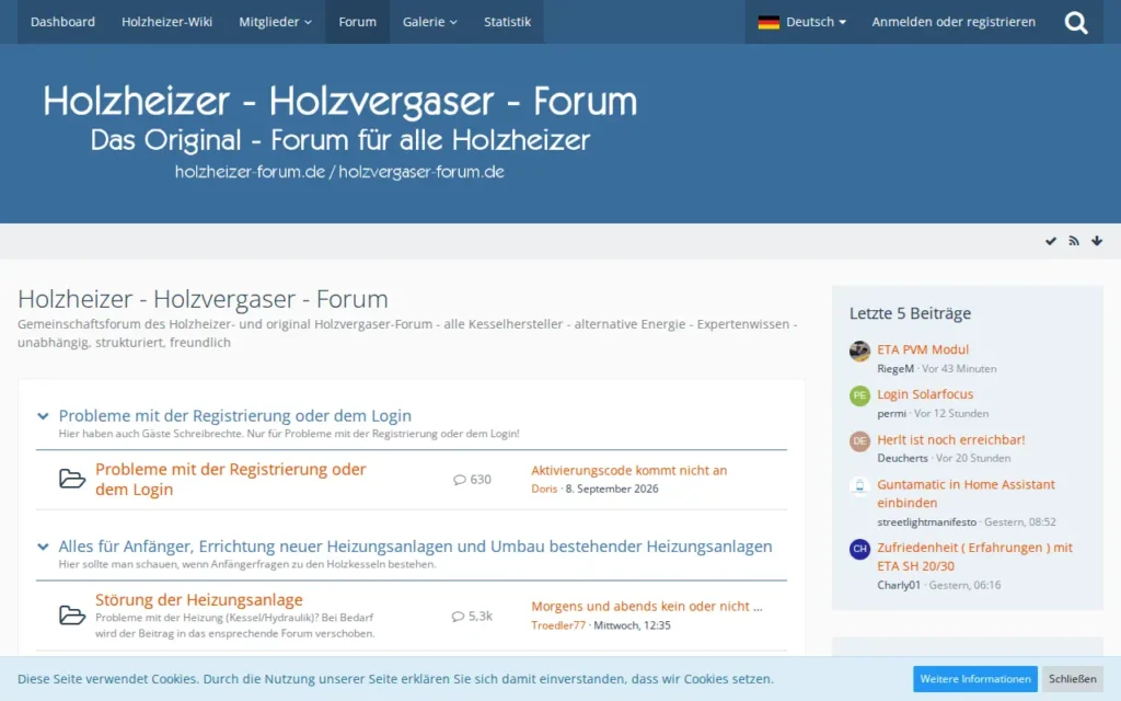 Startseite von Holzheizer – Holzvergaser – Forum
