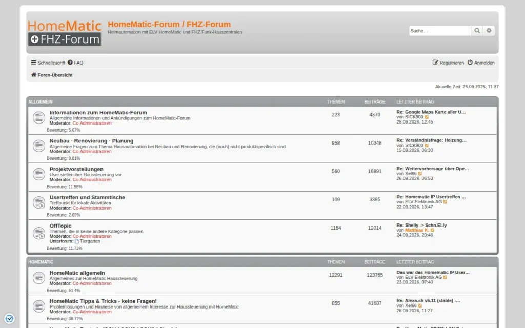 Startseite von HomeMatic-Forum / FHZ-Forum