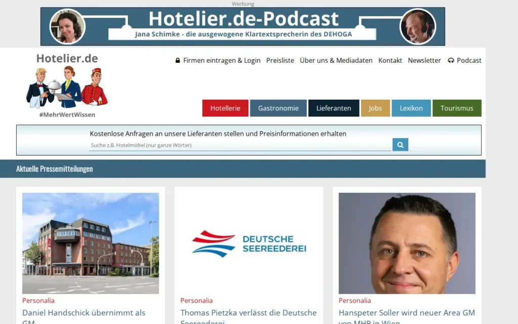 Startseite von Hotelier.de