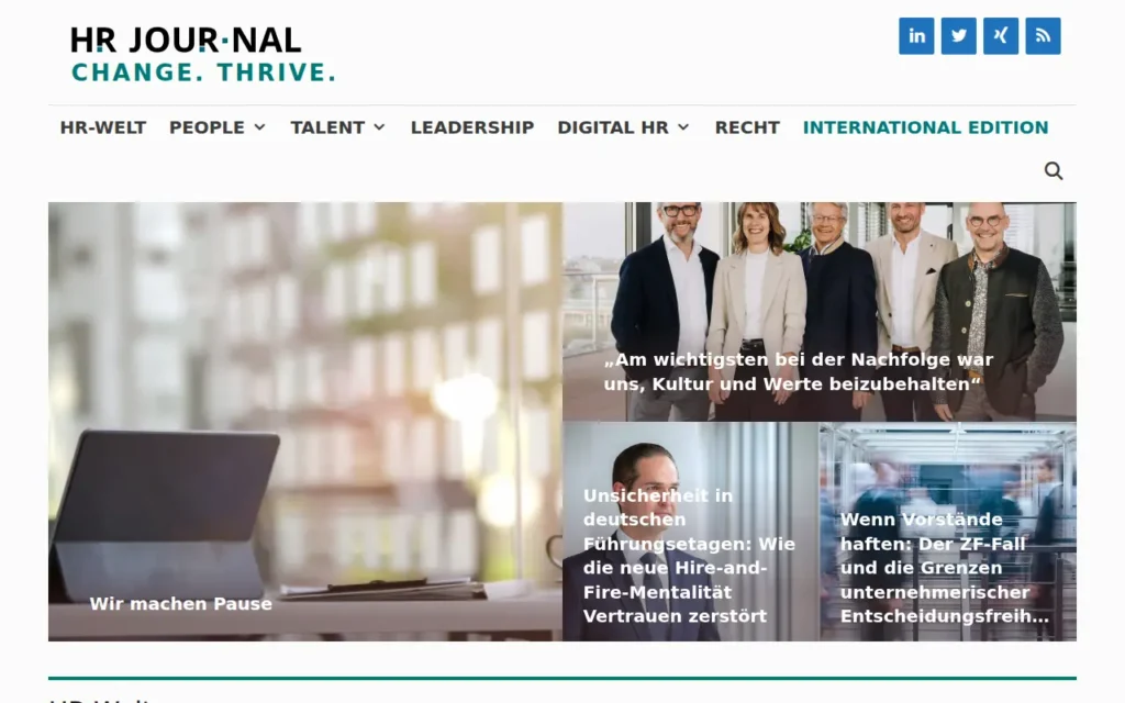 Startseite von HR JOURNAL