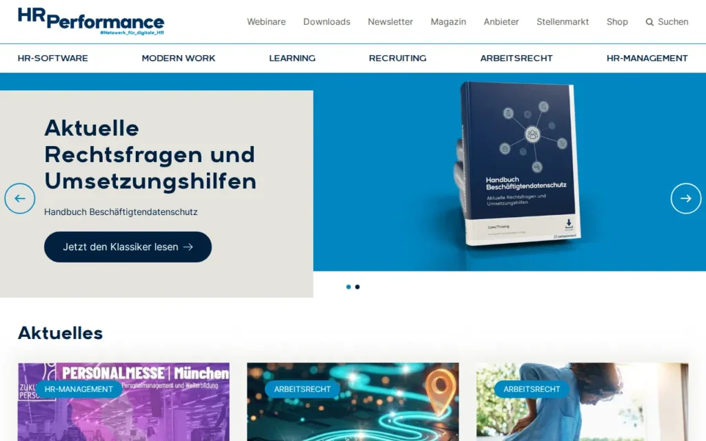 Startseite von HR Performance