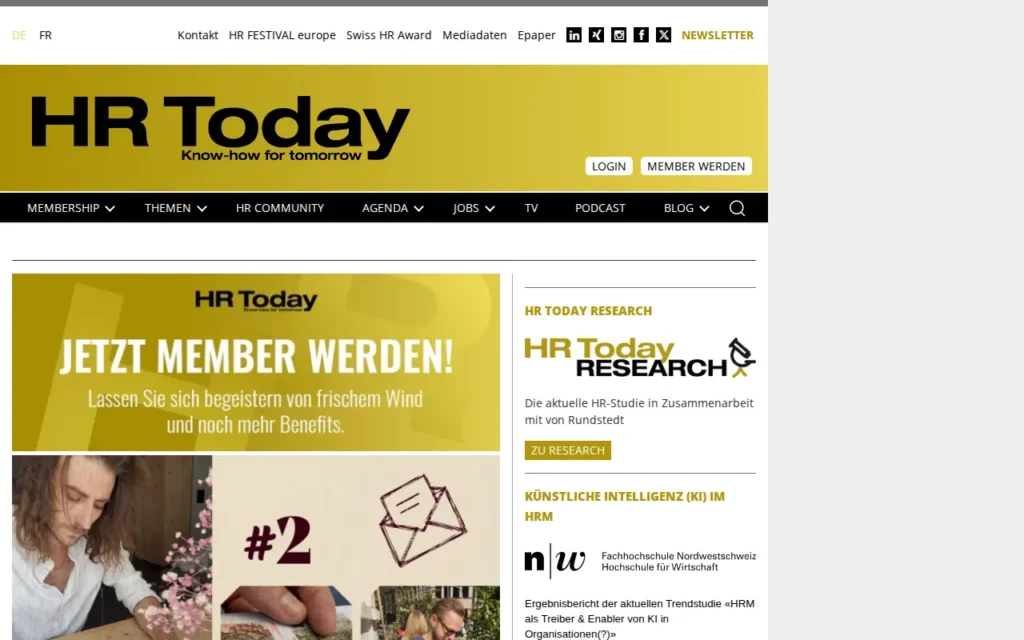 Startseite von HR Today