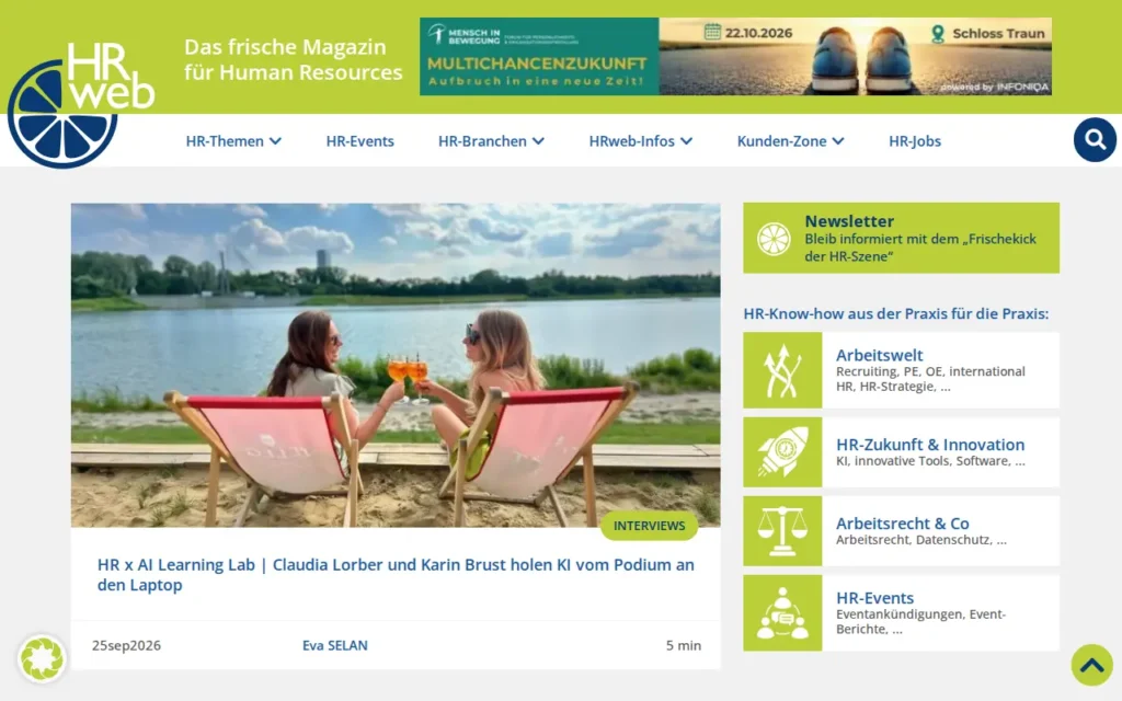 Startseite von HRweb