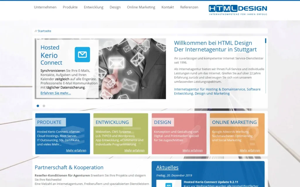 Startseite von HTML Design