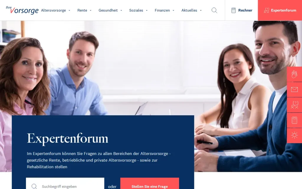Startseite von Ihre Vorsorge – Expertenforum
