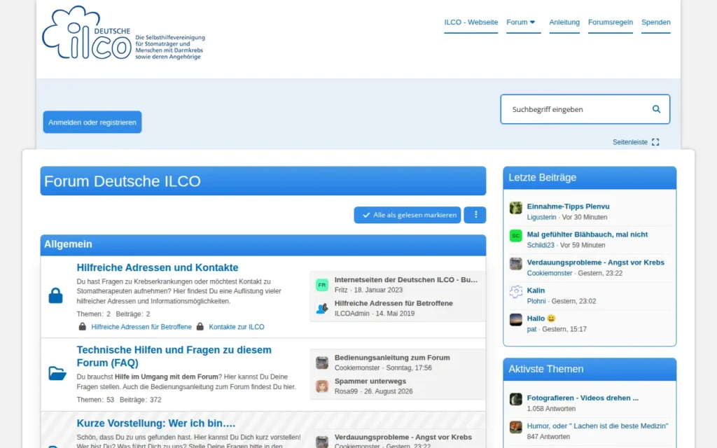 Startseite von Forum Deutsche ILCO
