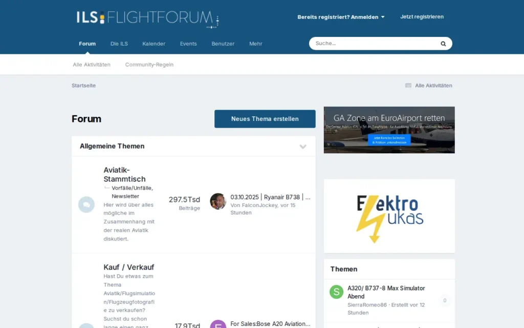Startseite von ILS Flightforum