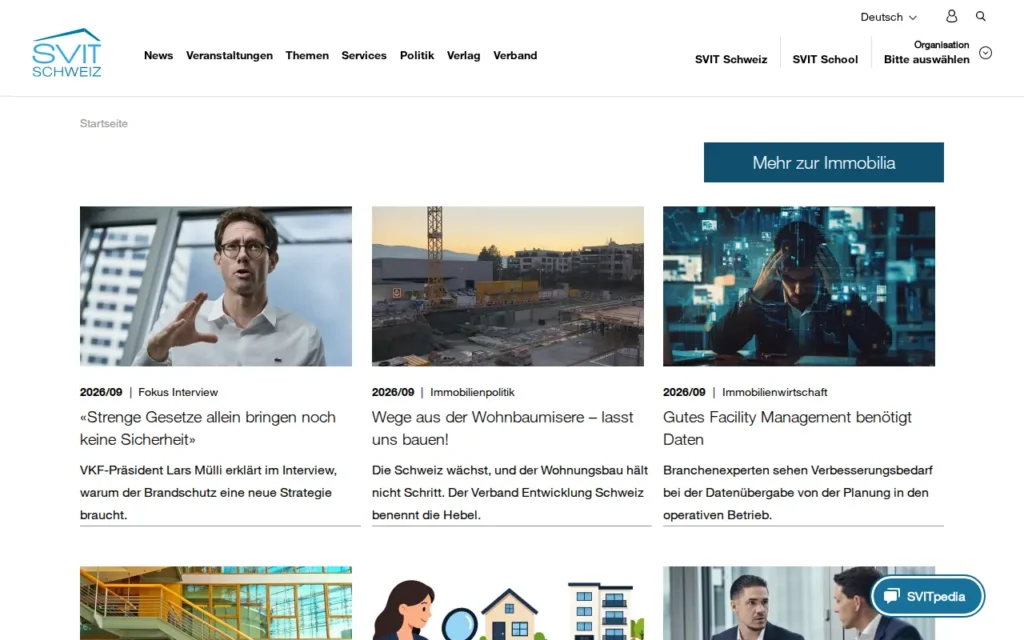 Startseite von Immobilia