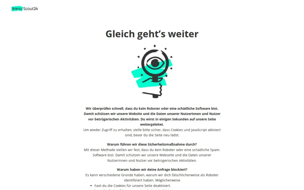 Startseite von ImmoScout24 Anbieter-/Maklerprofil
