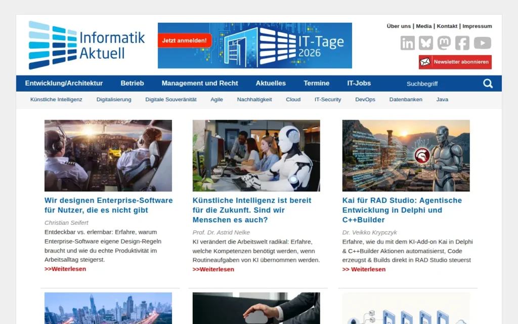 Startseite von Informatik Aktuell