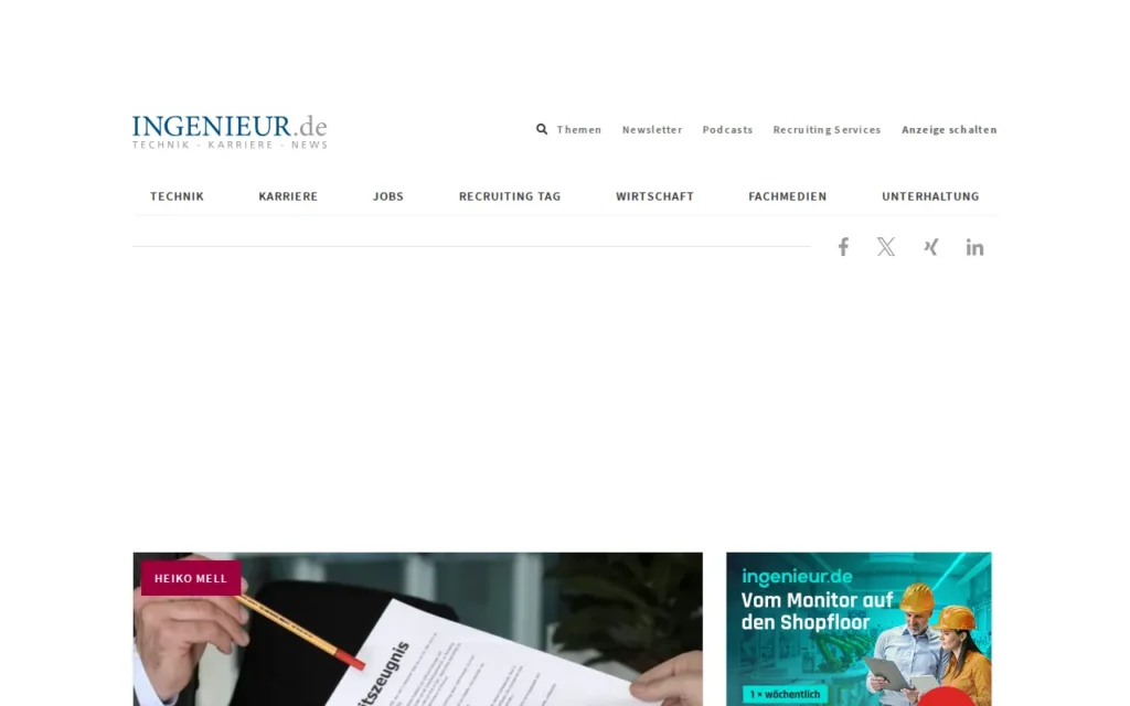 Startseite von ingenieur.de